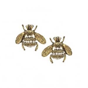 NEW YOCHI women's bee earrings in gold